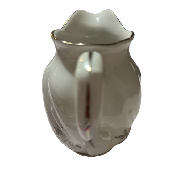 Bavaria Germany Porcelain Creamer Gray Rose Floral Vintage Mid Century White - Picture 5 of 6